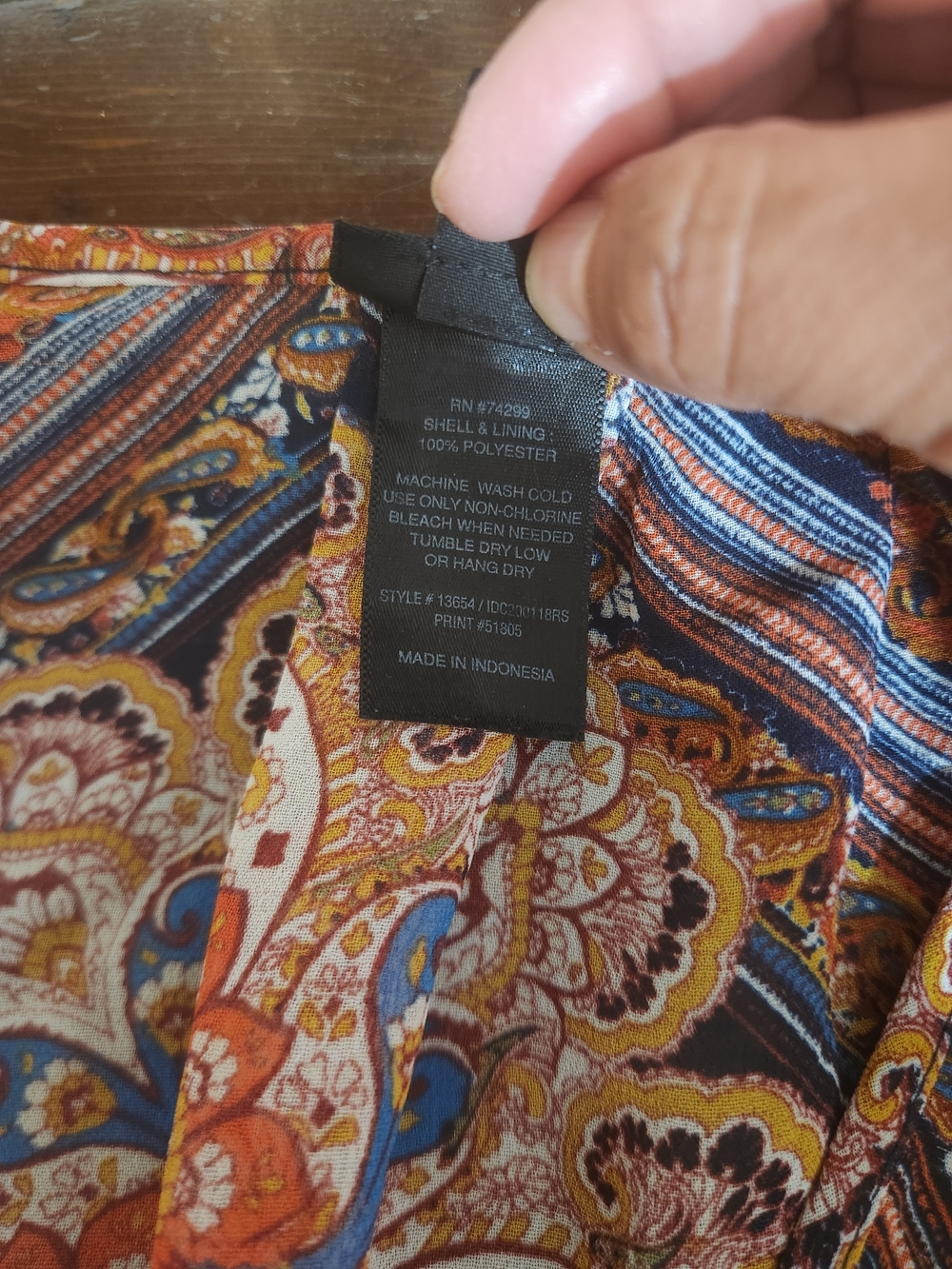Paisley Print Maxi Dress with Tie Waist - Rust Multi Sz 6 - Picture 11 of 12